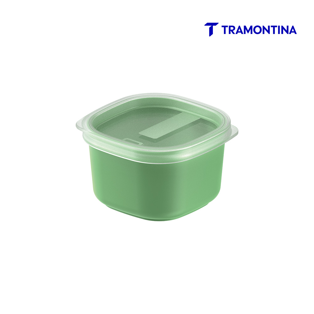POTE TRAMONTINA MIXCOLOR POLIPROPILENO TAMPA TRANSPARENTE 150ML VERDE SALVIA