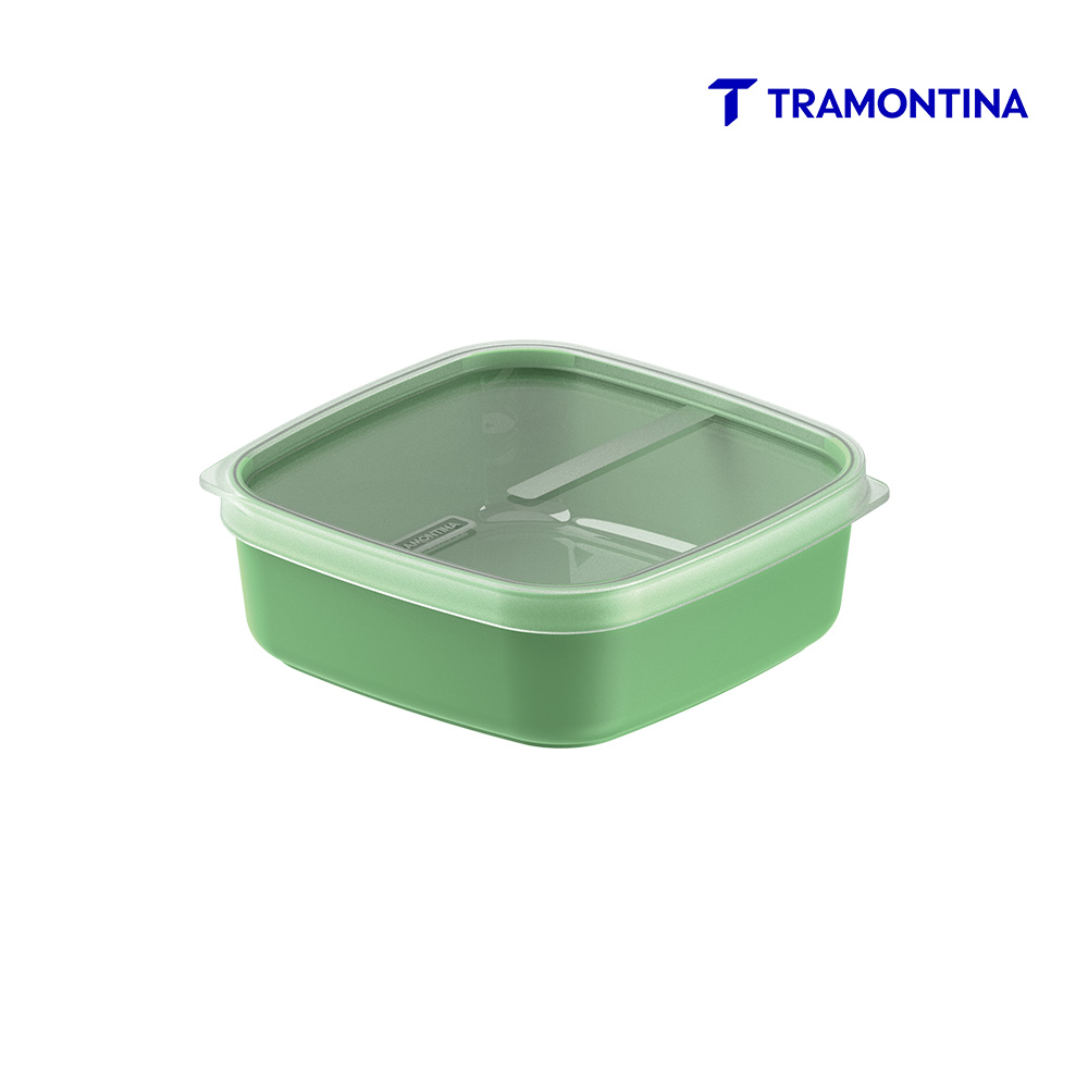 POTE TRAMONTINA MIXCOLOR POLIPROPILENO TAMPA TRANSPARENTE 1100ML VERDE SÁLVIA