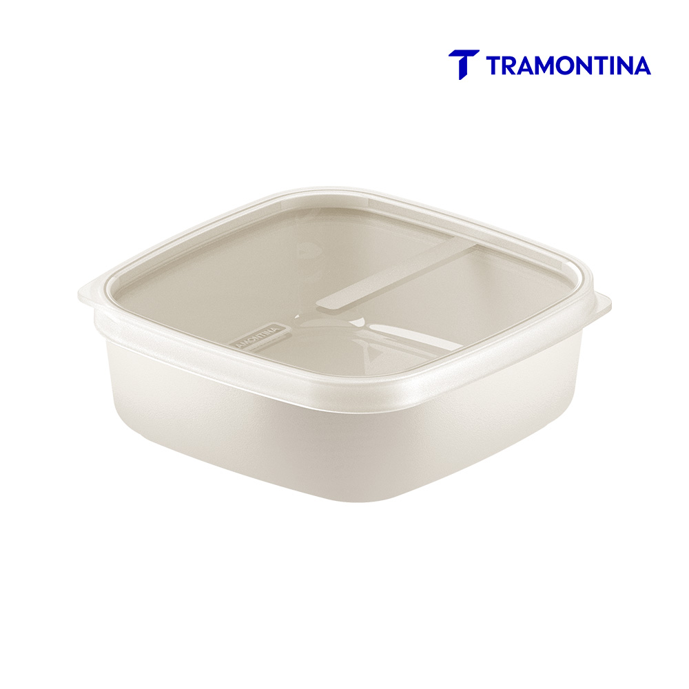 POTE TRAMONTINA MIXCOLOR POLIPROPILENO TAMPA TRANSPARENTE 1100ML BRANCO ALGODÃO