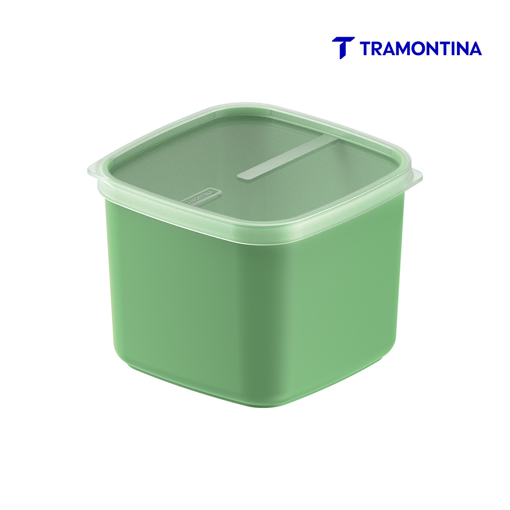 POTE TRAMONTINA MIXCOLOR POLIPROPILENO TAMPA TRANSPARENTE 2700ML VERDE SÁLVIA