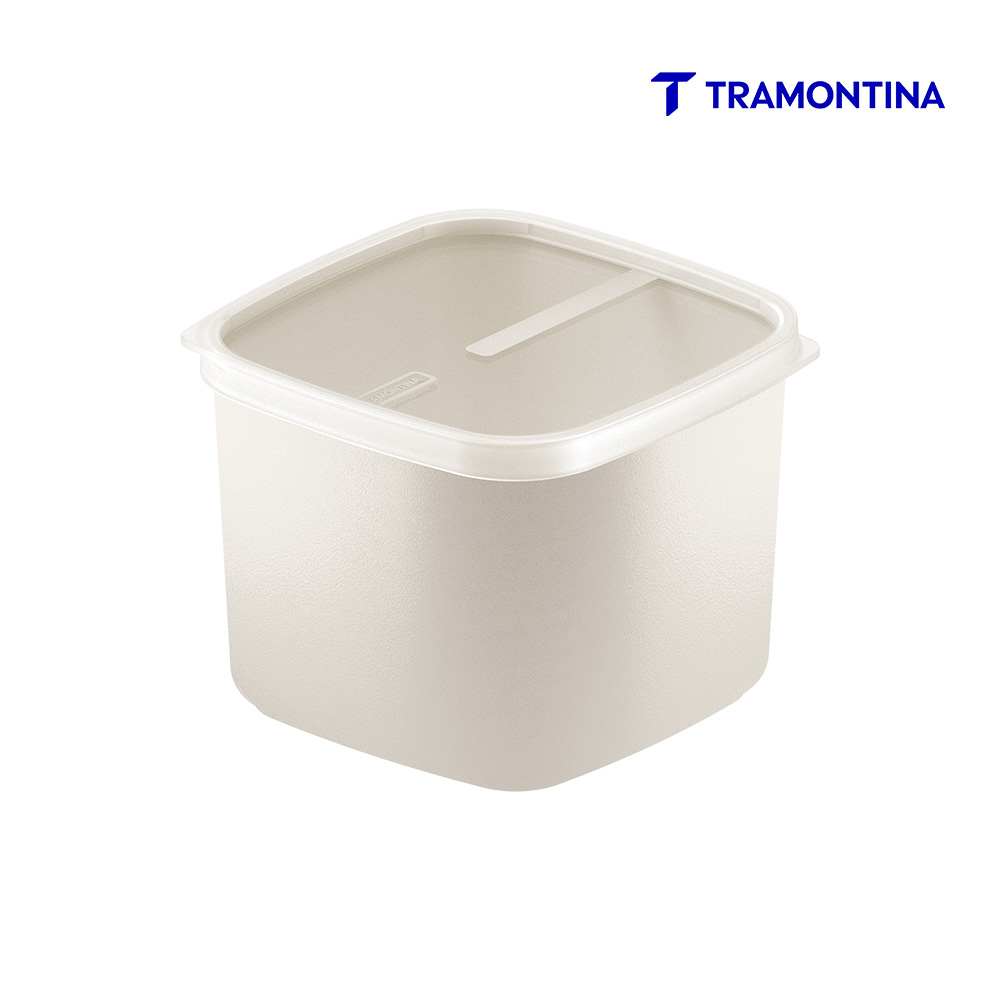 POTE TRAMONTINA MIXCOLOR POLIPROPILENO TAMPA TRANSPARENTE 2700ML BRANCO ALGODÃO