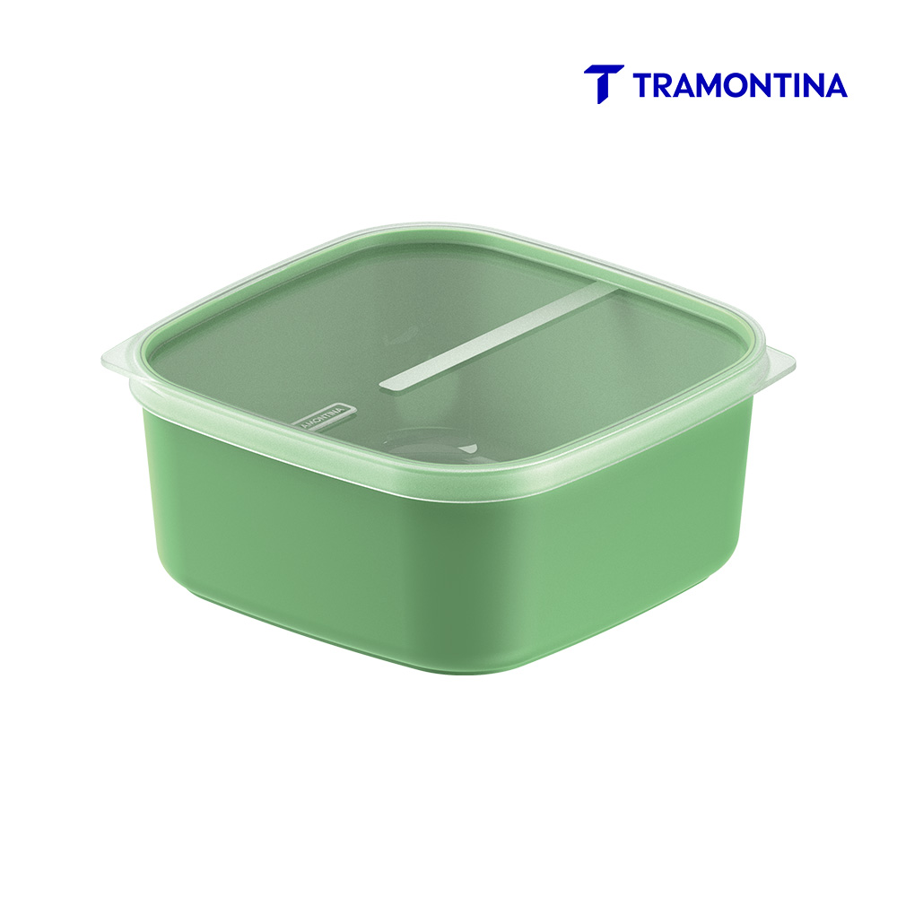 POTE TRAMONTINA MIXCOLOR POLIPROPILENO TAMPA TRANSPARENTE 3400ML VERDE SÁLVIA