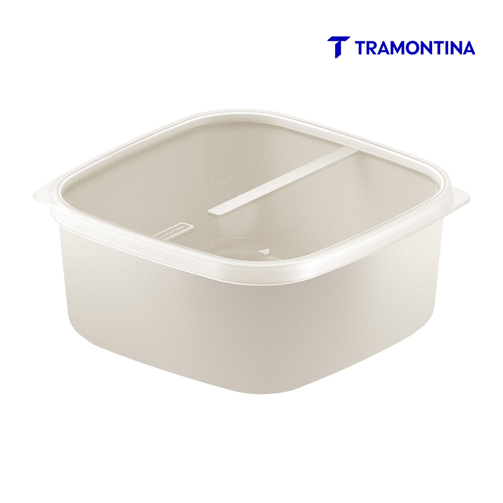 POTE TRAMONTINA MIXCOLOR POLIPROPILENO TAMPA TRANSPARENTE 3400ML BRANCO ALGODÃO