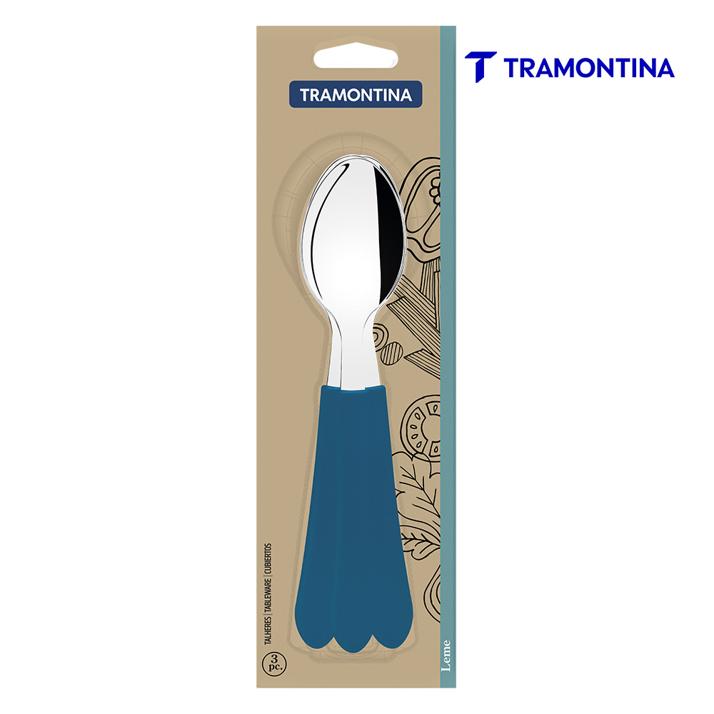 CONJUNTO COLHERES TRAMONTINA MESA CABO AZUL OCEANO C/03 PEÇAS