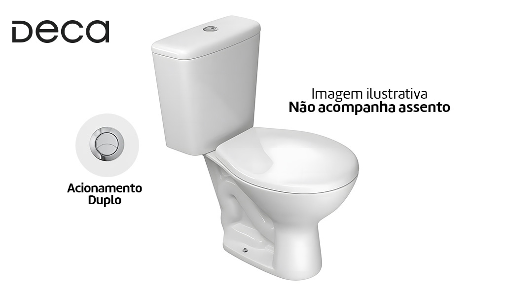 DECA BACIA+CX ACOPLADA IZY ACIONAMENTO DUPLO BRANCO