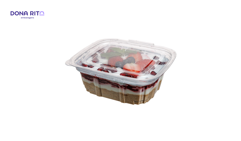 POTE+TAMPA DONARITA RETANGULAR DA90 C/TAMPA ARTICULADA 500ML C/200 UNIDADES