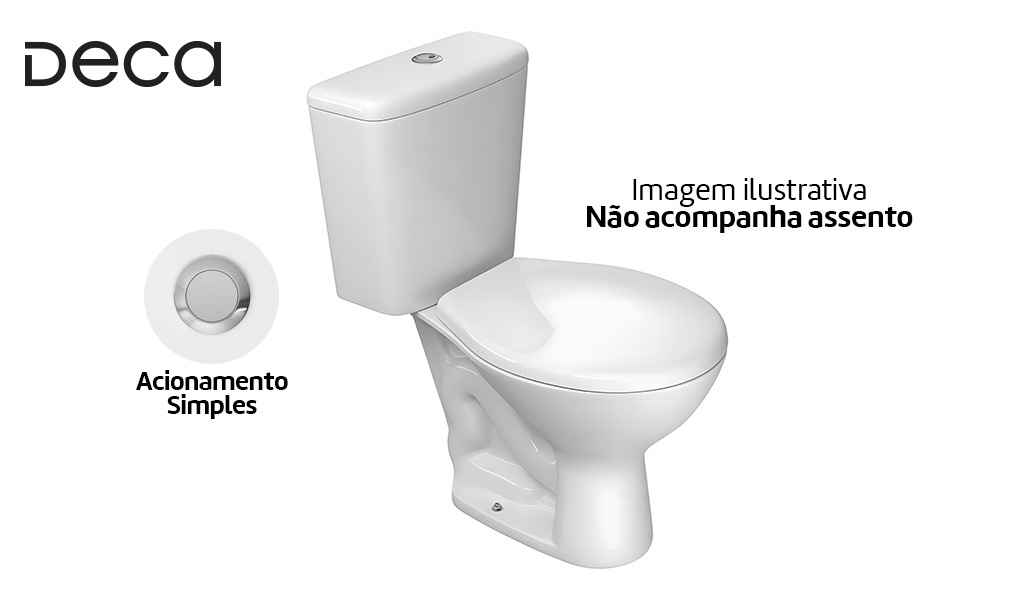 DECA BACIA+CAIXA ACOPLADA IZY ACIONAMENTO SIMPLES BRANCO