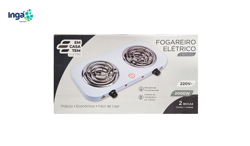FOGÃO INGA ELETRICO 2 BOCA 2000W 220V BRANCO