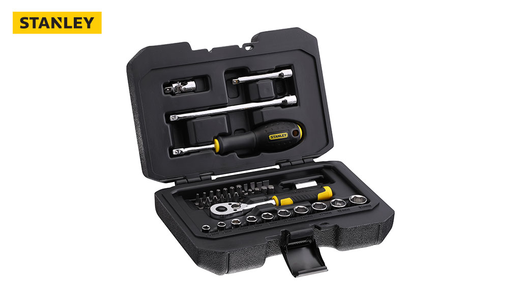 JOGO STANLEY CHAVE 1/4” C/CATRACA C/38 PECAS