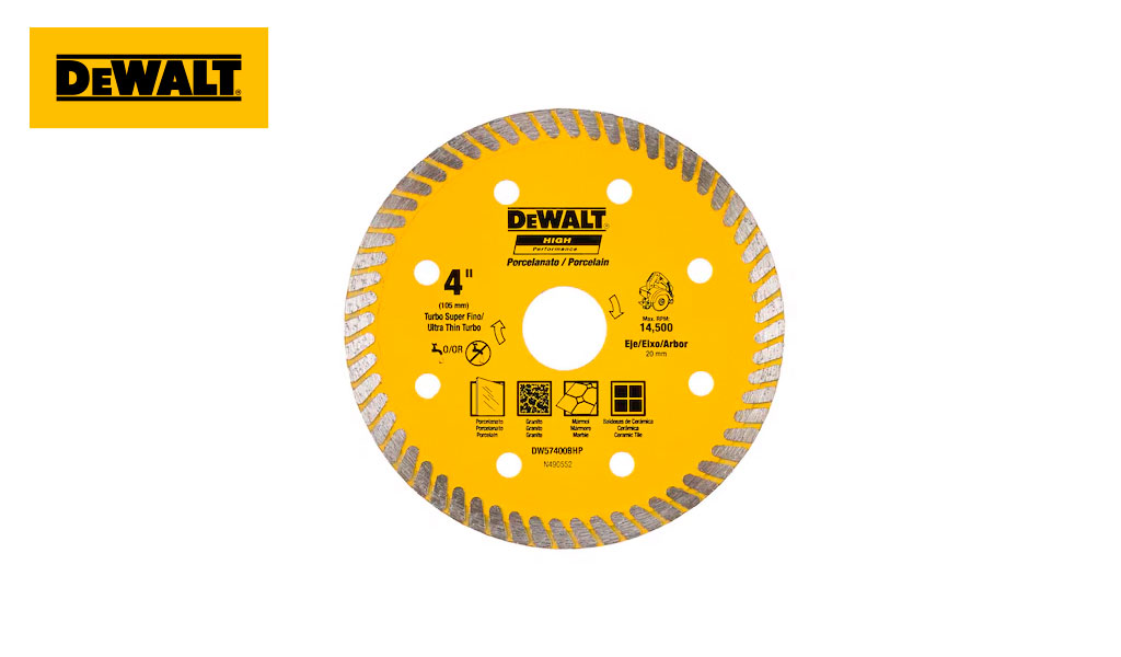 DISCO DEWALT DIAMANTADO PORCELANATO 105MM 4”