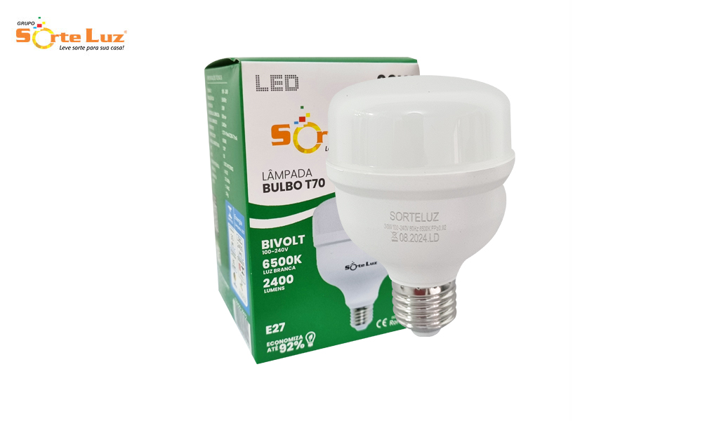 LAMPADA SORTELUZ LED ALTA POTENCIA 30W - 6500K LUZ BRANCA
