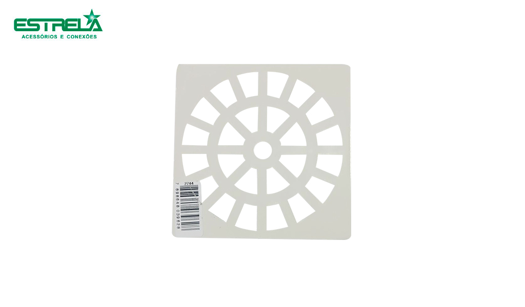GRELHA ESTRELA QUADRADA (ABS) LINHA POP 100MM - BRANCA
