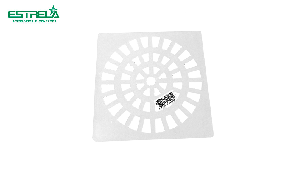 GRELHA ESTRELA QUADRADA (ABS) LINHA POP 150MM - BRANCA