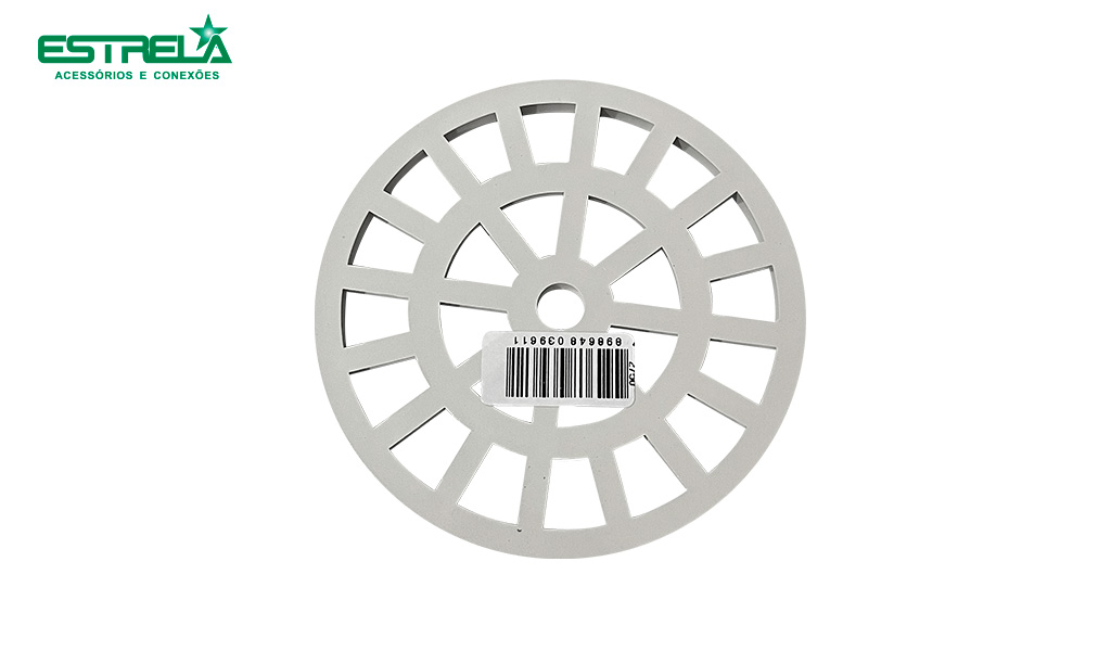 GRELHA ESTRELA REDONDA (ABS) LINHA POP 100MM - BRANCA