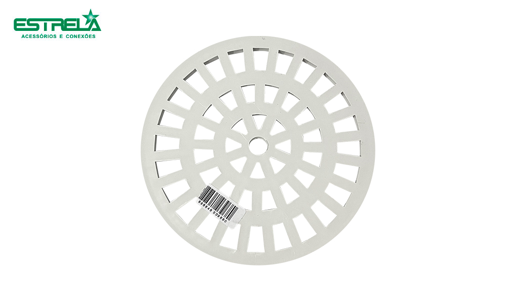 GRELHA ESTRELA REDONDA (ABS) LINHA POP 150MM - BRANCA