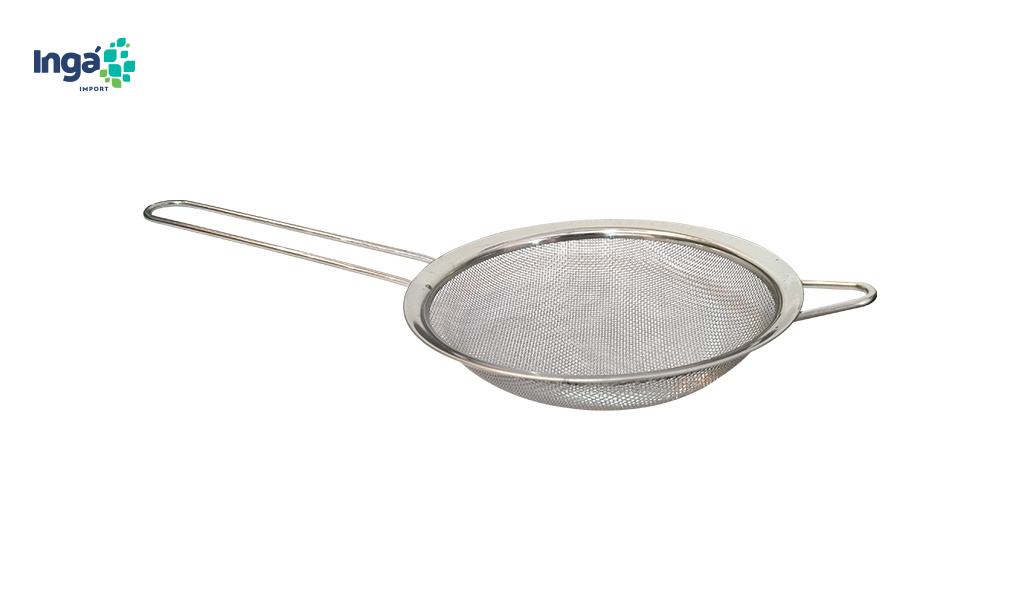 PENEIRA INGA REDONDA INOX 20X38CM