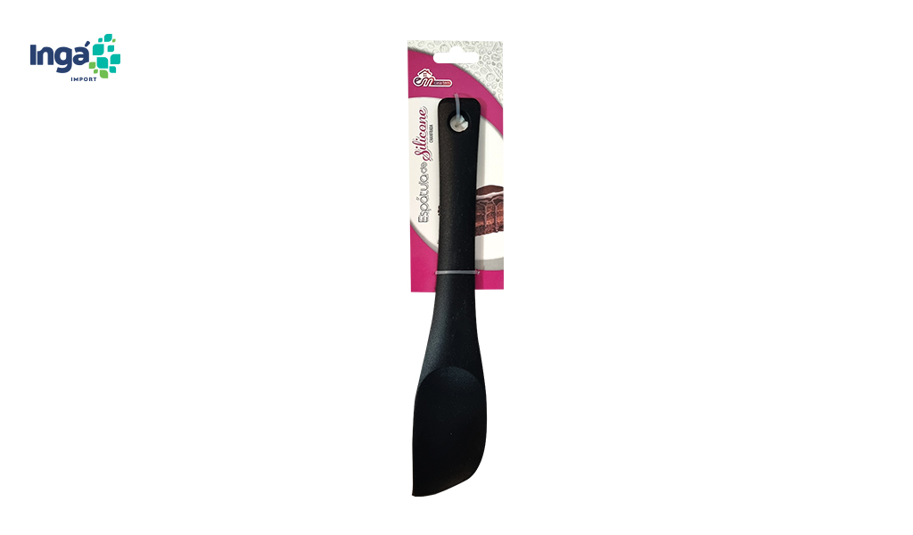 ESPATULA INGA SILICONE CHANFRADA 28X5,3X1CM PRETO