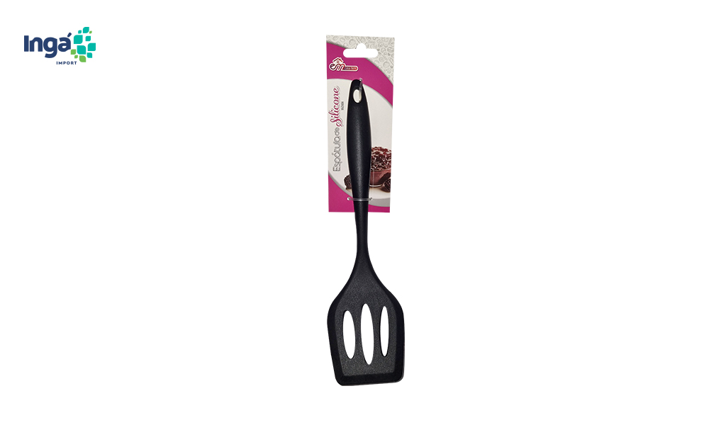 ESPATULA INGA SILICONE VAZADA 28,5X7,7X3,5CM PRETO