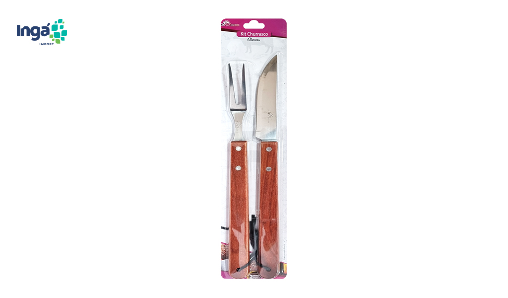 JOGO DE CHURRASCO INGA ATENAS GRANDE FACA/GARFO C/02 PECAS