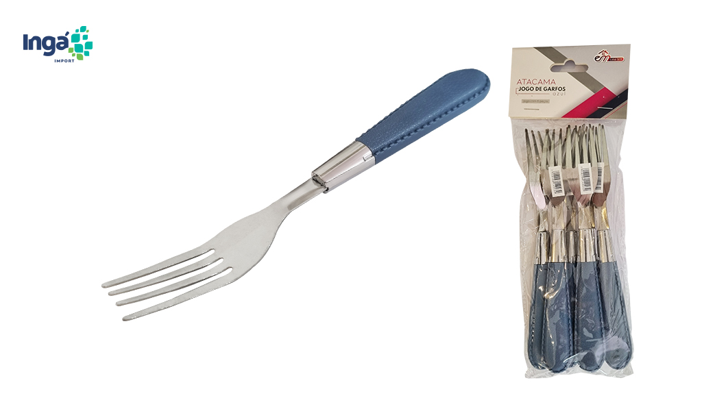 CONJUNTO GARFO INGA MESA ATACAMA CABO AZUL C/06 PECAS