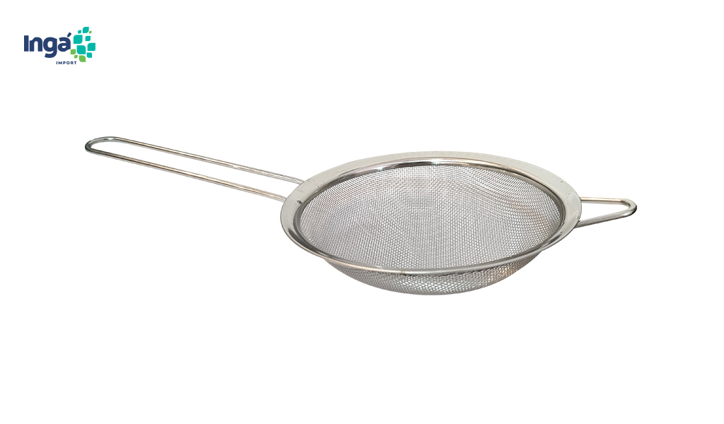 PENEIRA INGA REDONDA INOX 17X35CM