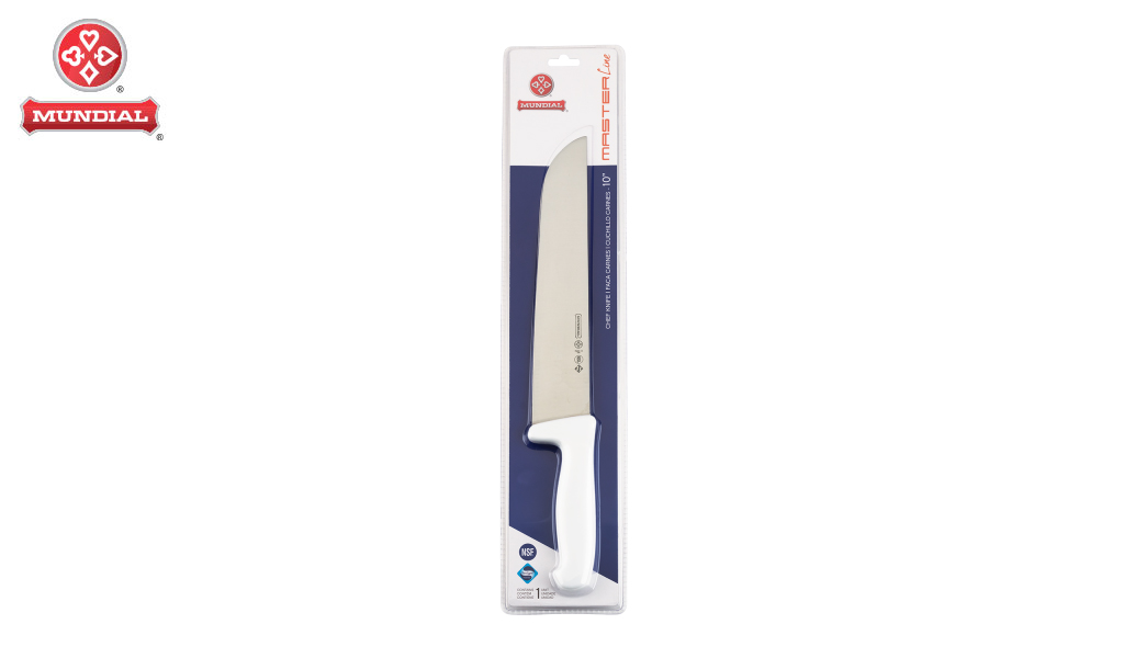 FACA MUNDIAL P/CARNES LINE MASTER 10” C/CABO PLASTICO AMARELO