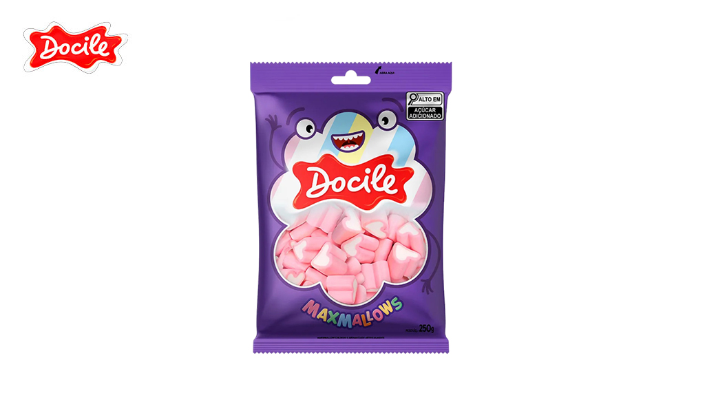 MAXMALLOWS DOCILE CORAÇÃO MORANGO 250G