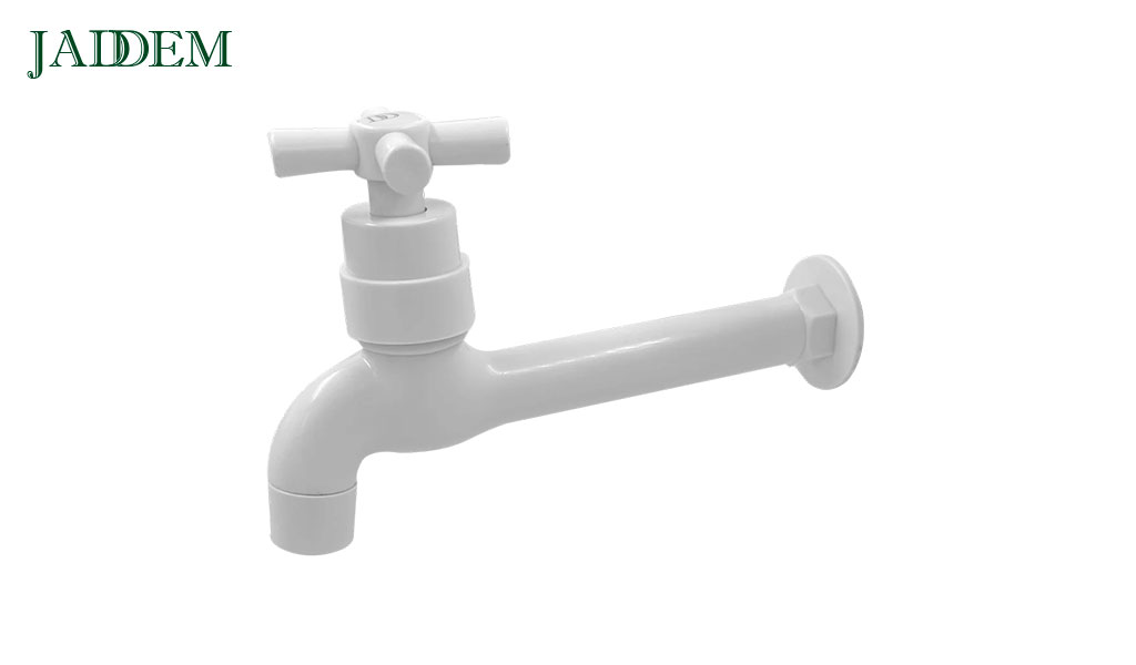 TORNEIRA JADDEM TANQUE/PAREDE FIXA LONGA 1/4 DE VOLTA ABS C31 (CRUZETA) - BRANCA