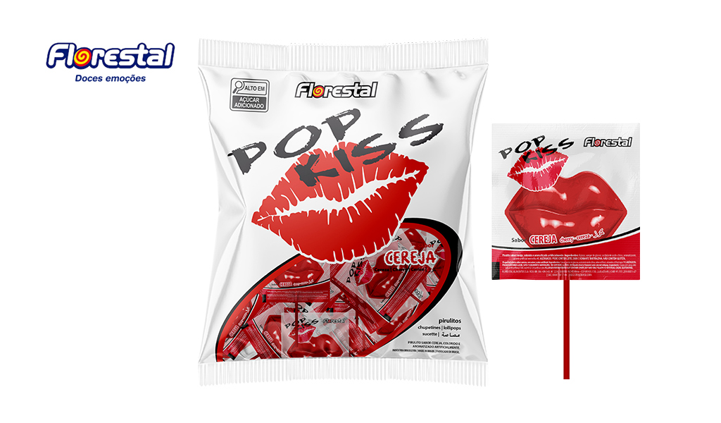 PIRULITO FLORESTAL POP KISS CEREJA 500G