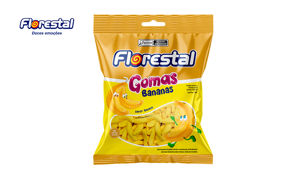 BALA DE GOMA FLORESTAL BANANA 60GR