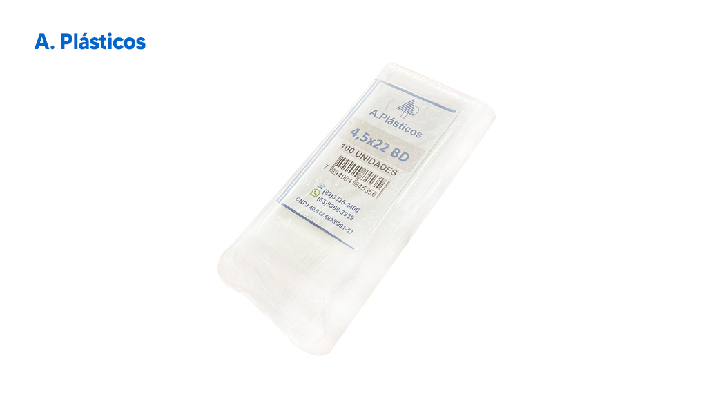 SACO APLASTICOS P/DINDIN BD 4,5X22CM - COM 1000 UNIDADES