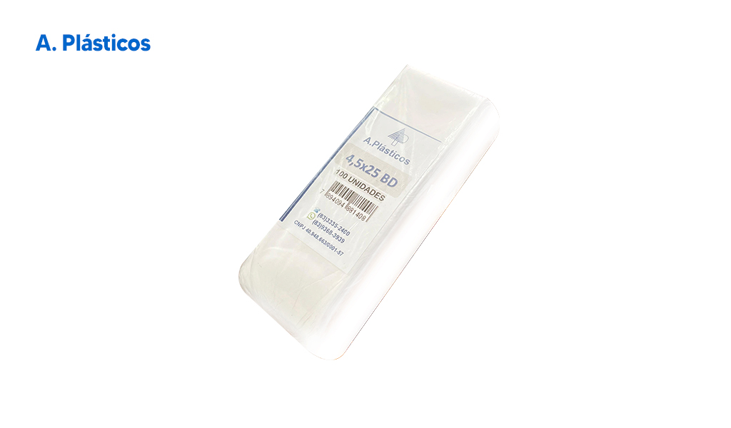 SACO APLASTICOS P/DINDIN 4,5X25CM - COM 1000 UNIDADES