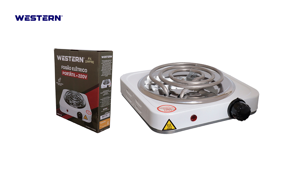 FOGAO WESTERN ELETRICO 1 BOCA 1000W 220V BRANCO