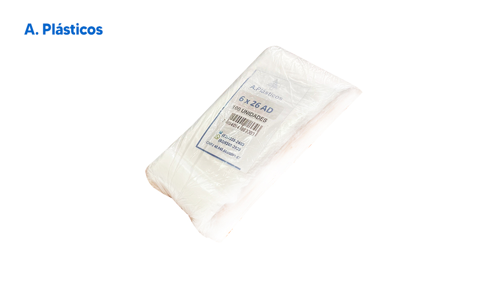 SACO APLASTICOS P/TALHER 06X26CM - COM 1000 UNIDADES