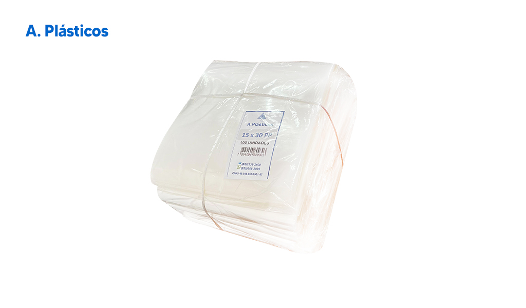 SACO APLASTICOS PP BAIXA LISO 15X30CM C/1000 UNIDADES