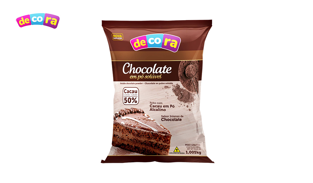 CHOCOLATE DECORA PO SOLUVEL 50% CACAU 1,005KG