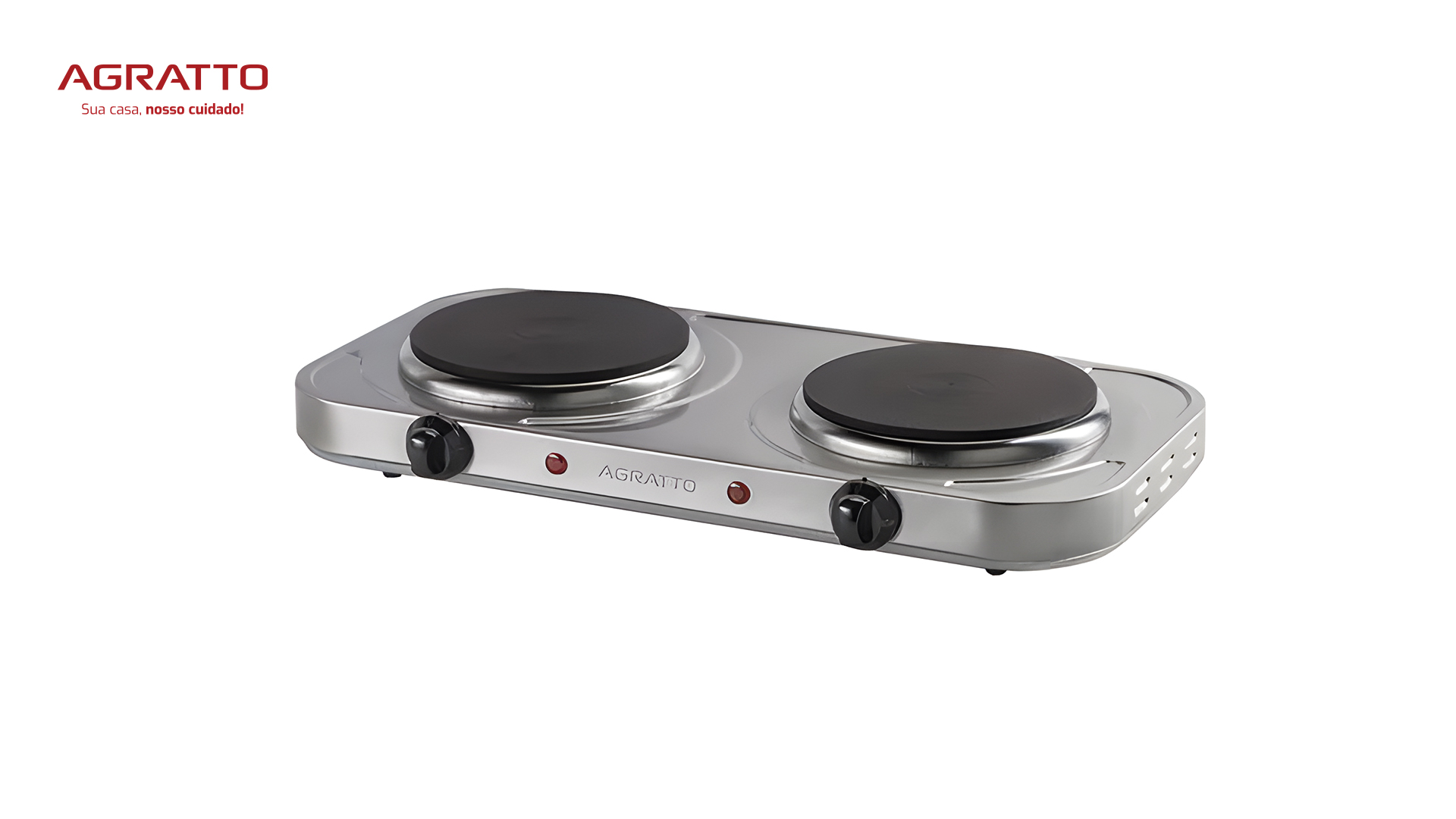 FOGAO AGRATTO ELETRICO 2 BOCA 2000W 220V INOX