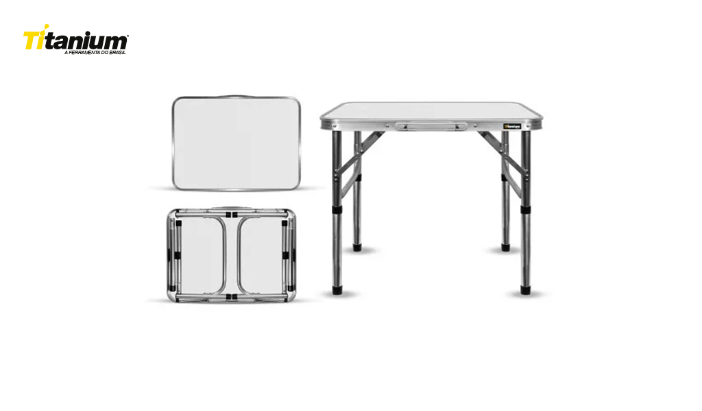 MESA TITANIUM DOBRAVEL ALUMINIO TAMPAO MDF 60X45X60CM.