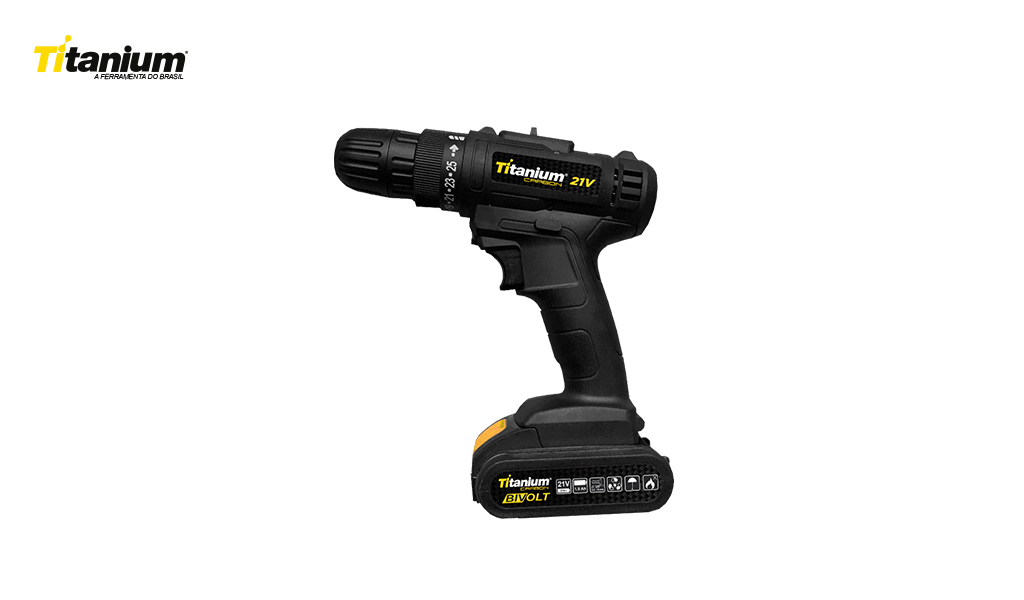PARAFUSADEIRA TITANIUM BATERIA CARBONO 21V C/35 PEÇAS