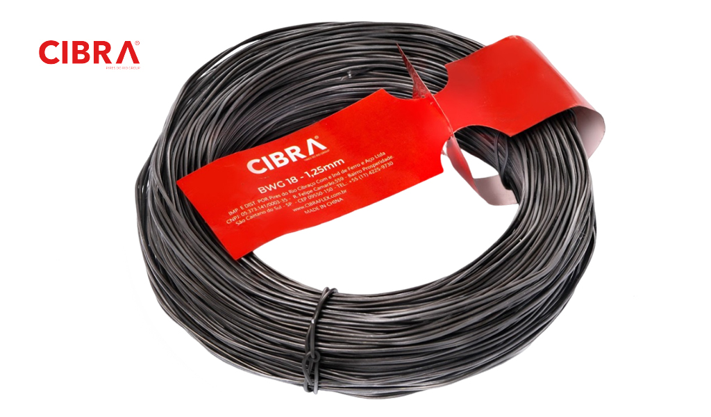 ARAME CIBRA RECOZIDO TORCIDO (BWG 18) 1,25MM PRETO
