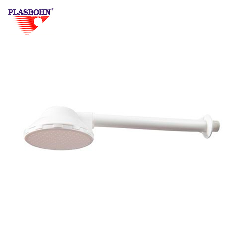 CHUVEIRO PLASBOHN PLASTICO C/BRAÇO 4” BRANCO  - EMBALAGEM C/10 UNIDADES