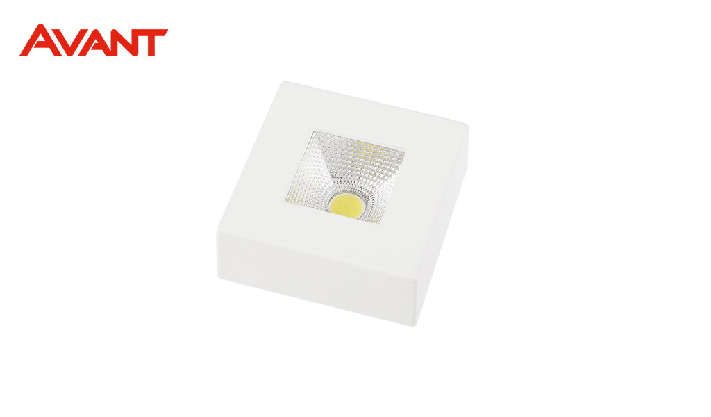 SPOT AVANT LED AUTHENTIC 5W SOBREPOR QUADRADO 3000K - ESTRUTURA BRANCO FOSCO