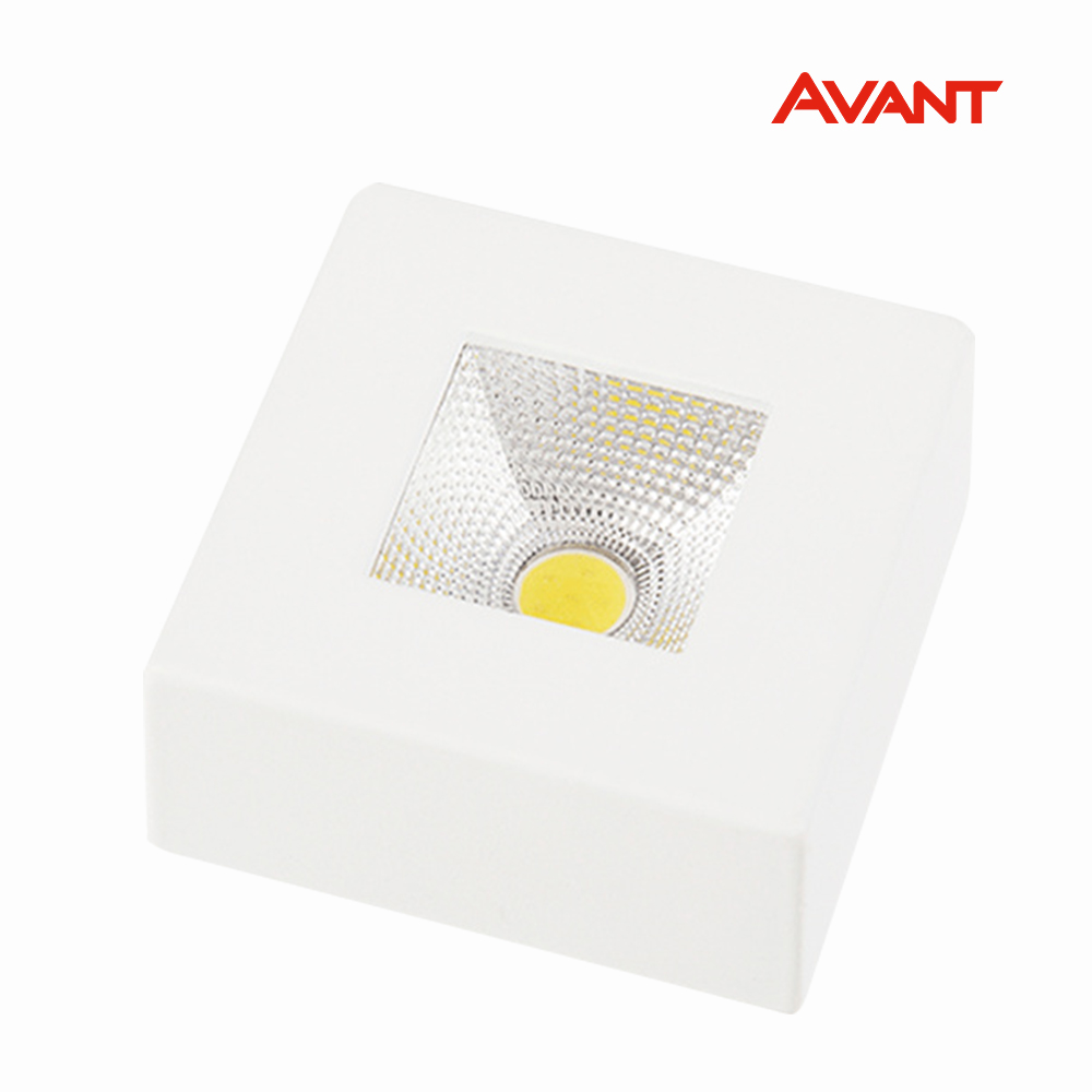 SPOT AVANT LED AUTHENTIC 5W SOBREPOR QUADRADO 6500K - ESTRUTURA BRANCO FOSCO