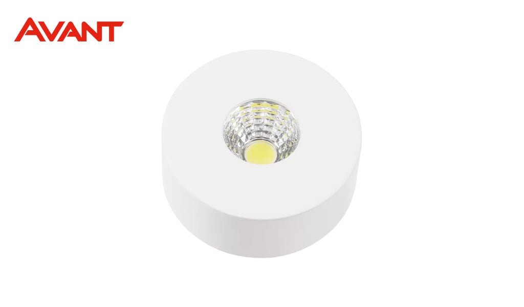 SPOT AVANT LED AUTHENTIC 5W SOBREPOR REDONDO 6500K - ESTRUTURA BRANCO FOSCO