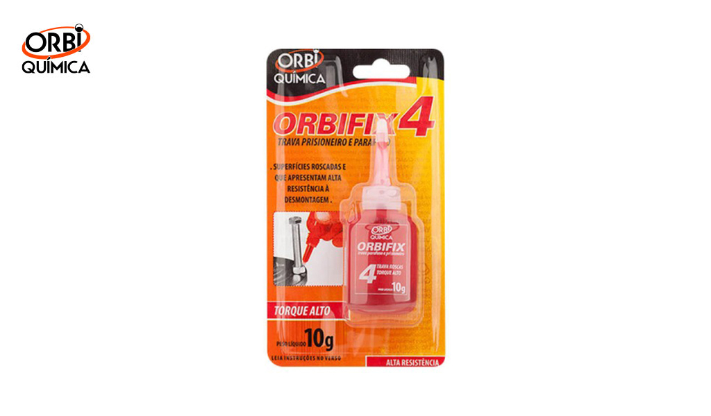 ADESIVO ORBIFIX 4 TRAVA PRISIONEIRO E PARAFUSO 10G VERMELHO