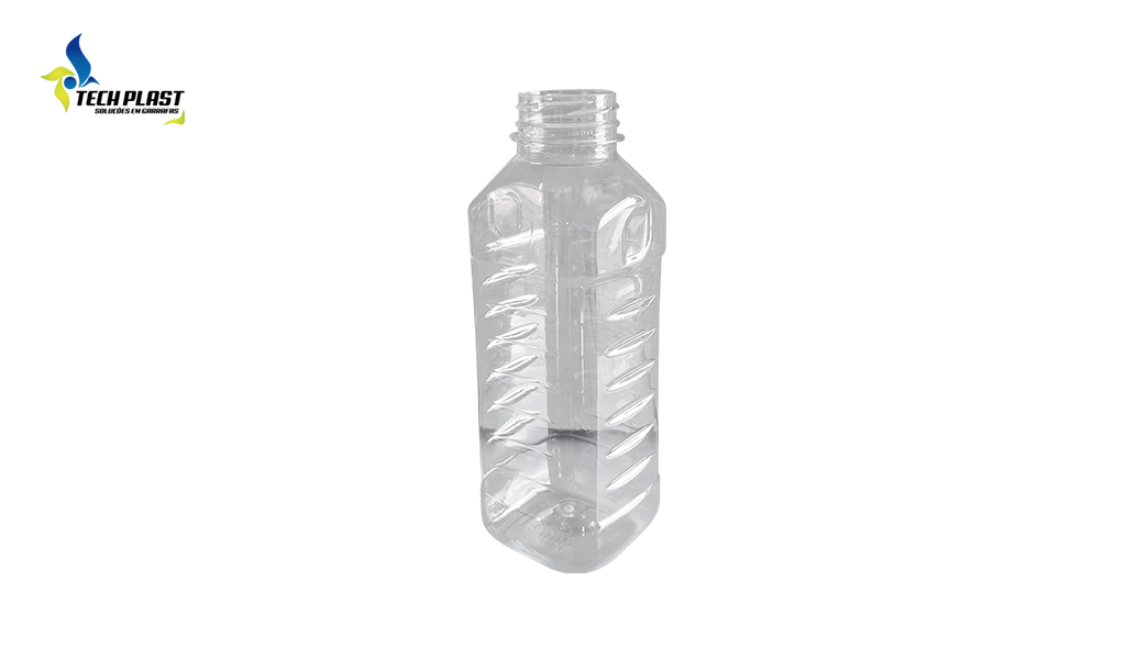 GARRAFA TECHPLAST QUADRADA S/TAMPA  300ML C/100 UNIDADES