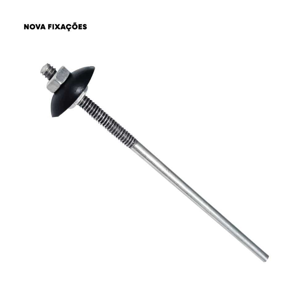HASTE NOVA FIXACOES P/TELHA FERRO ZINCADO BRANCO 1/4”X200MM C/KIT DE VEDACAO - PACOTE C/100