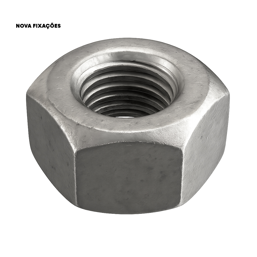 PORCA SEXTAVADA NOVA FIXACOES ALUMINIO 5/16” - PACOTE C/100