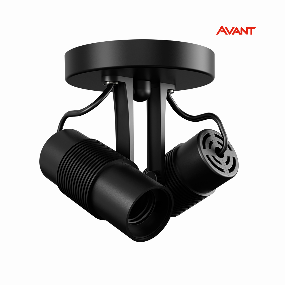 SPOT AVANT BASIC 2X E27 PRETO FOSCO