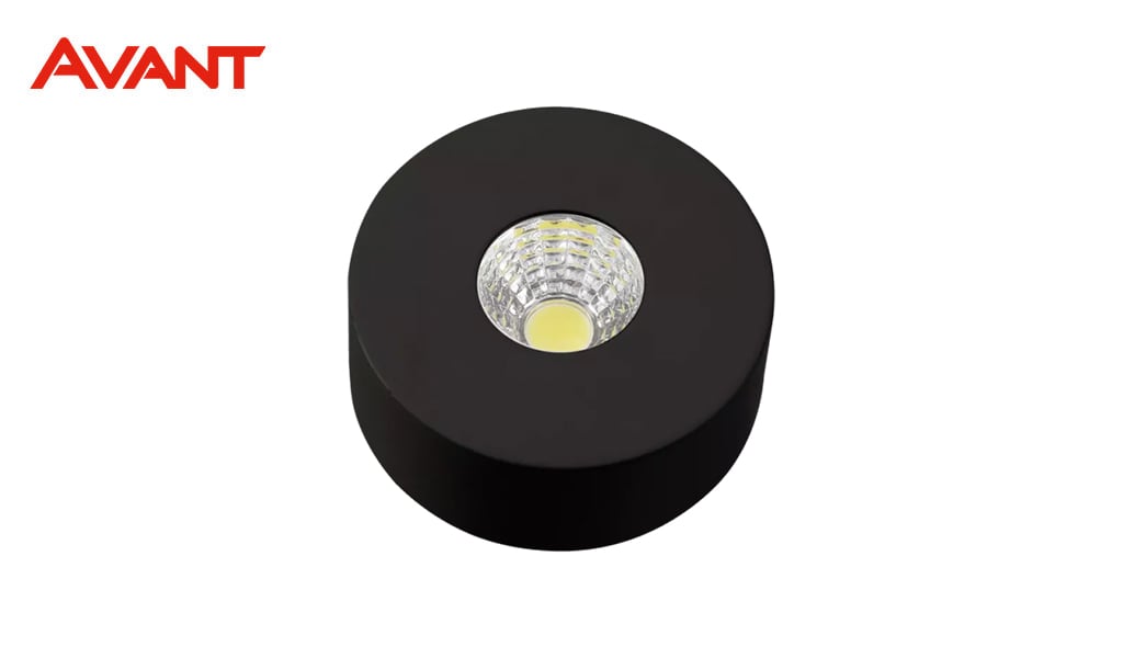 SPOT AVANT LED AUTHENTIC 5W SOBREPOR REDONDO 6500K - ESTRUTURA PRETO FOSCO